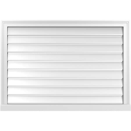 Ekena Millwork Vertical Surface Mount PVC Gable Vent: Functional, w/ 2"W x 2"P Brickmould Sill Frame, 40"W x 28"H GVPVE40X2803SF